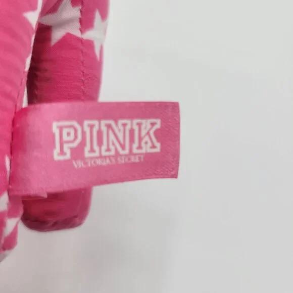 Victorias Secret Pink and Gold Dog Plush Toy Set Of 2 Pink Star & Gold Logo - Picture 10 of 16